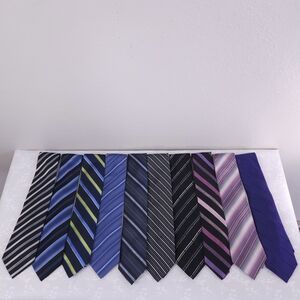 SILK TIE LOT x10 Striped Neckties
